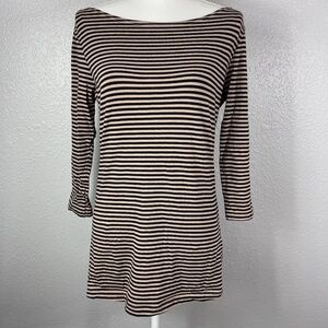 H & M-  Brown and Black striped shirt Size‎ Large